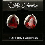 Mi Amore Post-Earrings Silver-Tone/Red