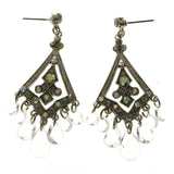 Mi Amore Prizmatic Crystal Dangle-Earrings Silver-Tone