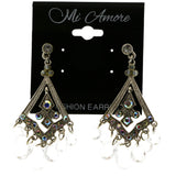 Mi Amore Prizmatic Crystal Dangle-Earrings Silver-Tone