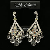 Mi Amore Prizmatic Crystal Dangle-Earrings Silver-Tone