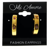 Mi Amore Crystal Accented Post-Earrings Gold-Tone