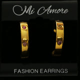 Mi Amore Crystal Accented Post-Earrings Gold-Tone