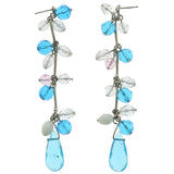 Mi Amore Dangle-Earrings Silver-Tone/Blue