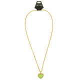 Mi Amore Heart Pendant-Necklace Gold-Tone/Green