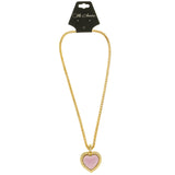 Mi Amore Heart Pendant-Necklace Gold-Tone/Purple