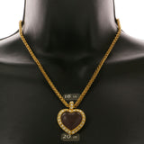 Mi Amore Heart Pendant-Necklace Gold-Tone/Purple