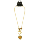 Mi Amore Heart Pendant-Necklace Gold-Tone/Orange