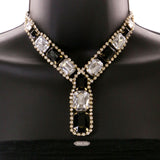 Mi Amore Adjustable Necklace-Earring-Set Black/Gold-Tone