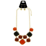 Mi Amore Adjustable Necklace-Earring-Set Multicolor/Gold-Tone