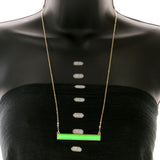 Mi Amore Adjustable Necklace-Earring-Set Green/Gold-Tone