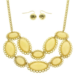 Mi Amore Adjustable Necklace-Earring-Set Yellow/Gold-Tone