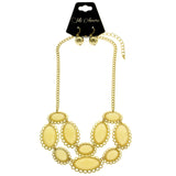 Mi Amore Adjustable Necklace-Earring-Set Yellow/Gold-Tone