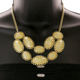 Mi Amore Adjustable Necklace-Earring-Set Yellow/Gold-Tone