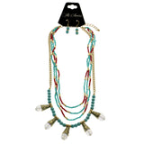 Mi Amore Adjustable Necklace-Earring-Set Multicolor/Gold-Tone