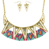 Mi Amore Adjustable Necklace-Earring-Set Multicolor/Gold-Tone