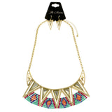 Mi Amore Adjustable Necklace-Earring-Set Multicolor/Gold-Tone