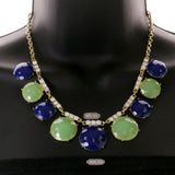 Mi Amore Adjustable Necklace-Earring-Set Green/Blue