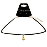 Mi Amore Pineapple Adjustable Choker-Necklace Black & Gold-Tone