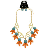 Mi Amore Adjustable Necklace-Earring-Set Multicolor/Gold-Tone