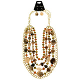 Mi Amore Adjustable Necklace-Earring-Set Multicolor/Gold-Tone