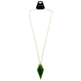 Mi Amore Adjustable Pendant-Necklace Green/Gold-Tone