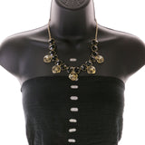 Mi Amore Adjustable Necklace-Earring-Set Black/Gold-Tone