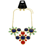 Mi Amore Adjustable Necklace-Earring-Set Multicolor/Gold-Tone