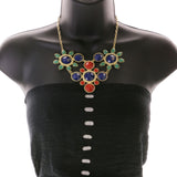 Mi Amore Adjustable Necklace-Earring-Set Multicolor/Gold-Tone