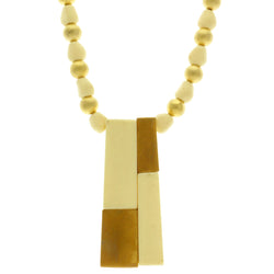 Mi Amore Adjustable Pendant-Necklace White/Gold-Tone