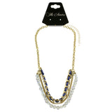 Mi Amore Adjustable Fashion-Necklace Gold-Tone/Blue