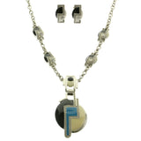 Mi Amore Adjustable Necklace-Earring-Set Multicolor/Silver-Tone