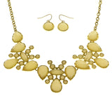Mi Amore Adjustable Necklace-Earring-Set Yellow/Gold-Tone
