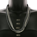Mi Amore Adjustable Bead-Necklace Gray/White