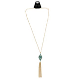 Mi Amore Adjustable Long-Necklace Blue/Gold-Tone