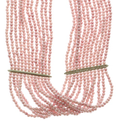 Mi Amore Adjustable Choker-Necklace Pink/Silver-Tone