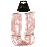 Mi Amore Adjustable Choker-Necklace Pink/Silver-Tone