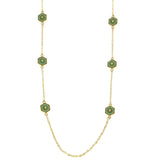 Mi Amore Long-Necklace Green/Gold-Tone