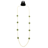 Mi Amore Long-Necklace Green/Gold-Tone
