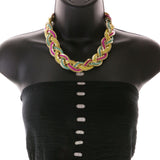 Mi Amore Adjustable Necklace-Earring-Set Multicolor/Gold-Tone