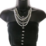 Mi Amore Adjustable Layered-Necklace White/Gray