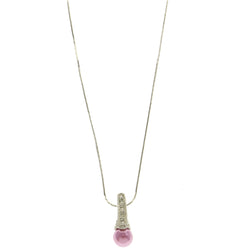 Mi Amore Pendant-Necklace Silver-Tone/Purple