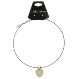 Mi Amore Heart Glitter Reversable Choker-Necklace Dark-Silver & White
