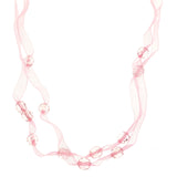 Mi Amore Adjustable Fashion-Necklace Pink/Silver-Tone