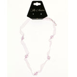 Mi Amore Adjustable Fashion-Necklace Pink/Silver-Tone