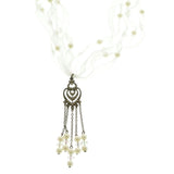 Mi Amore Adjustable Fashion-Necklace White/Copper-Tone