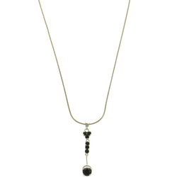 Mi Amore Adjustable Fashion-Necklace Silver-Tone/Black