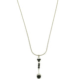 Mi Amore Adjustable Fashion-Necklace Silver-Tone/Black