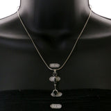 Mi Amore Adjustable Fashion-Necklace Silver-Tone/Black