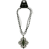 Mi Amore Adjustable Pendant-Necklace Black/Silver-Tone