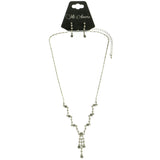 Mi Amore Adjustable Necklace-Earring-Set Silver-Tone